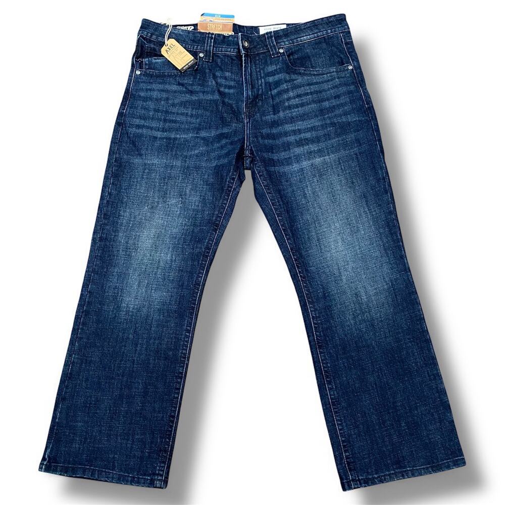 T K Axel Men’s Jeans Size 38 x 30 Dark Wash Denim Slim Boot NEW WITH TAGS